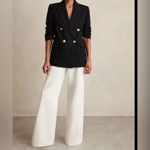 REISS Eden Petite Oversized Linen-Blend Blazer